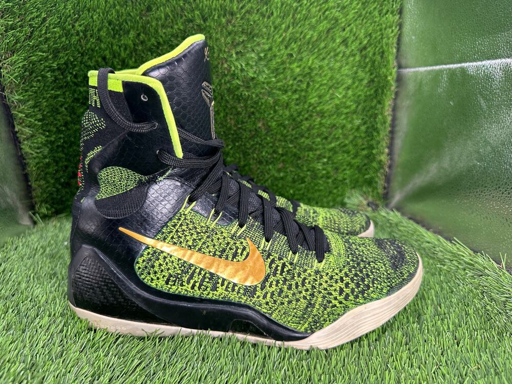 Nike Kobe 9 Elite 630847-077 Athletic Sneaker Men's 10 Green Knit Basketball